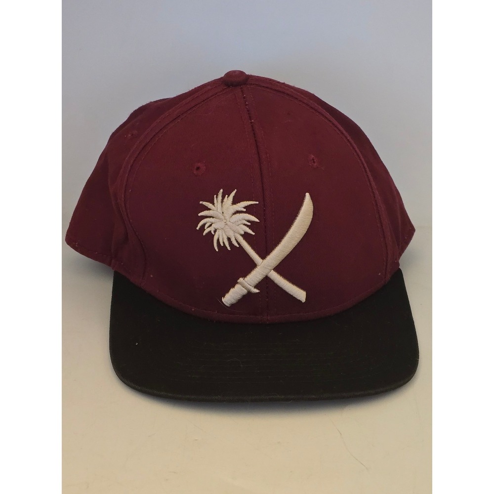 Us‎ Versus Them Snapback Hat Maroon Black Palm Tree Machete Logo Streetwear Cap